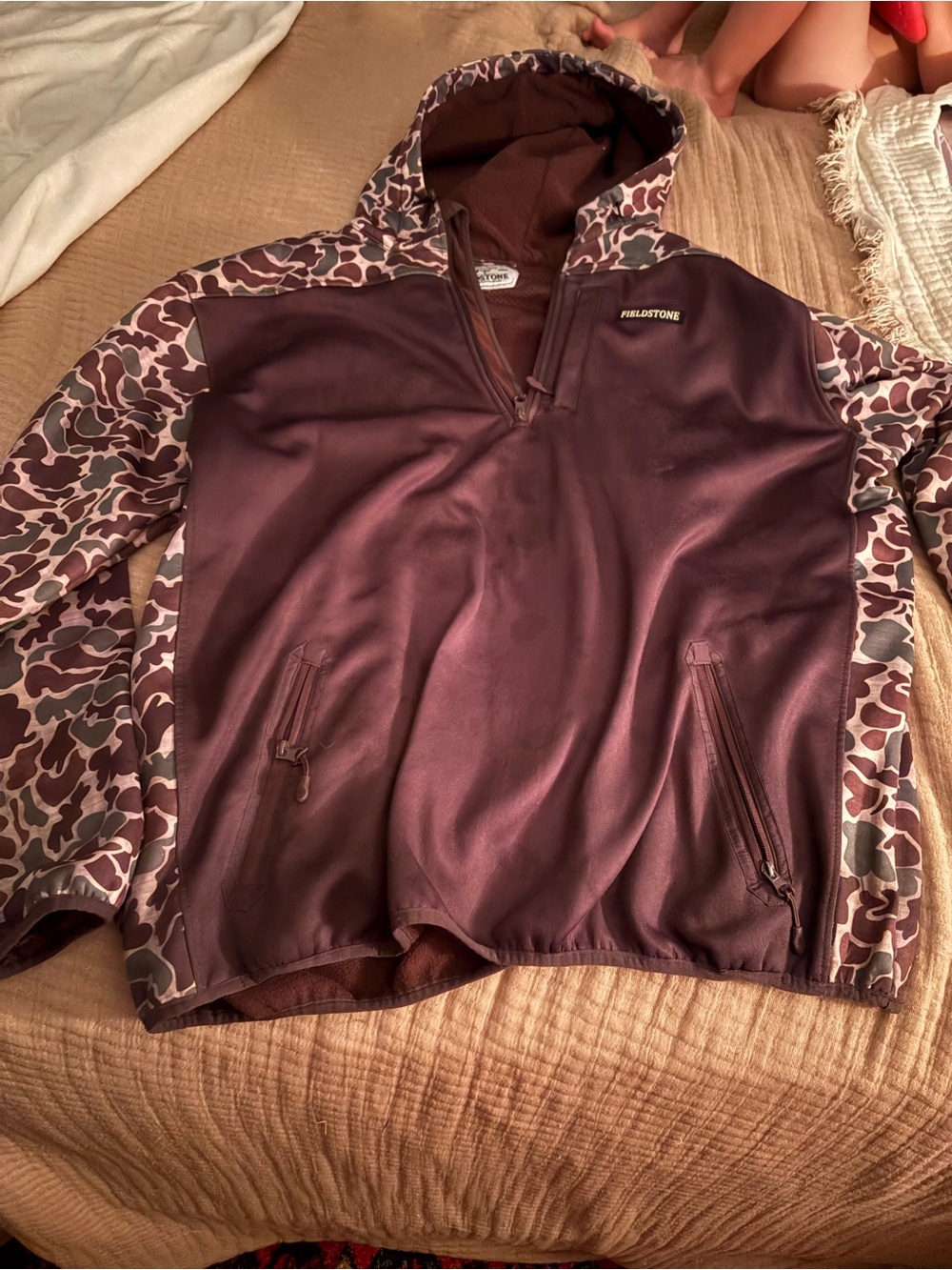 Fieldstone Women's Brown Camo Utility Hoodie Jacket